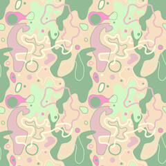 Fototapeta premium Seamless abstract vector pattern with wavy shapes and lines