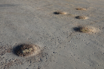 Stone ground with some holes