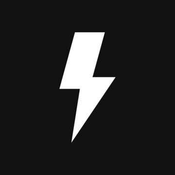 Flash icon. Bolt of lightning vector. Lightning illustration. Streak of lightning sign. Electric bolt icon on grey background