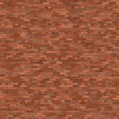 Square design template of regular red bricks wall
