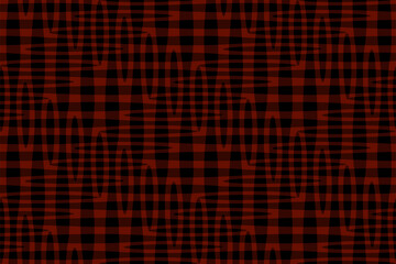 Full Seamless Abstract Pattern. Monochrome Vector. Black and Red Check Dress Fabric Print. Design for Textile and Home Decoration.