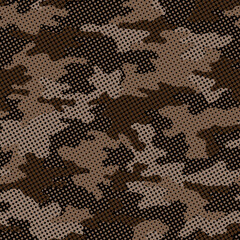 Full seamless military camouflage skin halftone dotted pattern vector for decor and textile. Ornamental pointed army masking design for hunting textile fabric print and wallpaper. Design for trendy fa