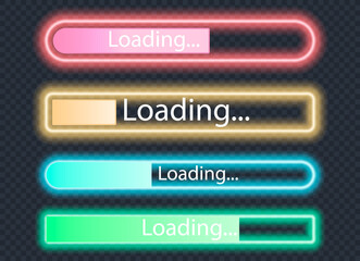 Set of loading icons, load indicator sign, waiting symbols. Vector illustration.