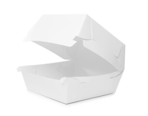 Empty paper box on white background. Container for food