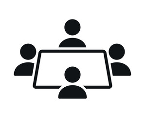 Business meeting icon. User discussion. Illustration vector