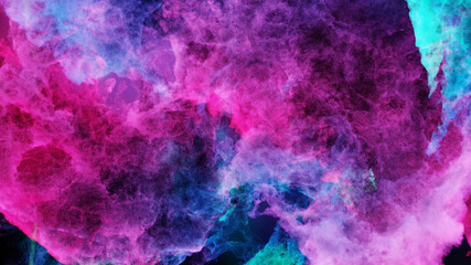 Obraz na płótnie Canvas 3D Nebula clouds in pink, blue and green
