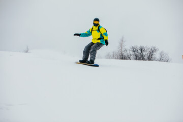 man snowboarder at ski slope