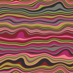 Seamless wavy stripe trendy surface pattern design for print. High quality illustration. Curved striped simple abstract digitally rendered repeat tile for fashion, fabric, textile, interior, or decor.