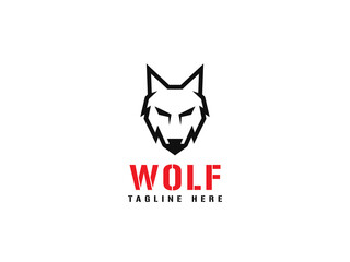 wolf logo design. logo template