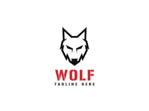 wolf logo design. logo template