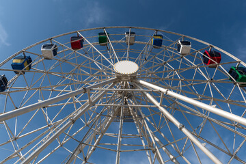 ferris wheel on a blue sky