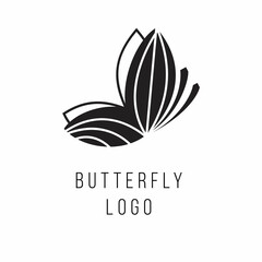 Fototapeta premium Vector symbol graphic butterfly black and white