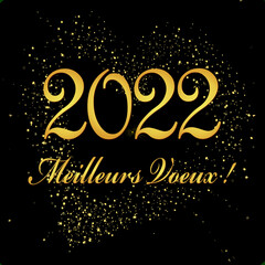 Fototapeta na wymiar 2022 – Meilleurs vœux – Happy New Year
