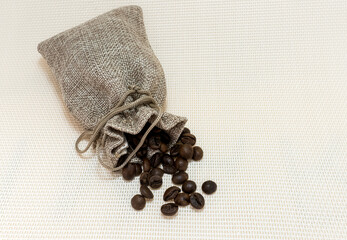 Coffee beans in a sack