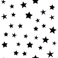 Stars seamless pattern. Random star icons, space sky night design.