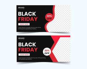 Super sale black friday facebook cover banner template