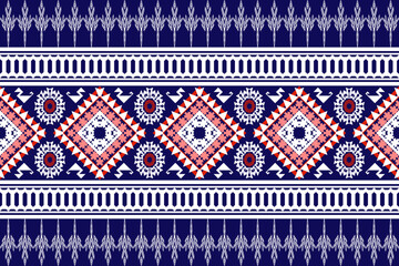 Beautiful geometric ethnic art pattern traditional. Design for carpet,wallpaper,clothing,wrapping,batik,fabric,Vector illustration. Figure tribal embroidery style.