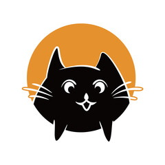 unique simple cat logo icon vector