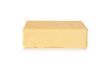 Piece of butter isolated on a white background.