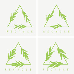 Set of recycling icons. ECO FRIENDLY. Vector illustration design. Zero-waste.