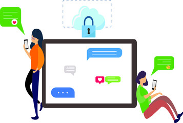 Smartphone apps flat icon design
