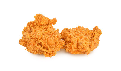 Crispy fried chicken isolated on white background.