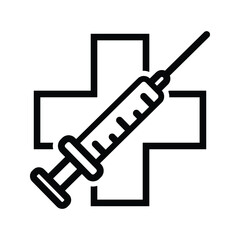 Medical Vaccine icon. Medical Syringe symbol template for graphic and web design collection logo vector illustration on white backround