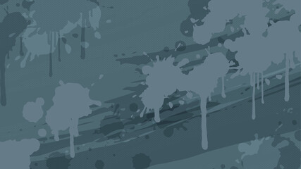 飛びはねたインクが垂れたイラスト_飛び散った墨の背景_グレー_16:9