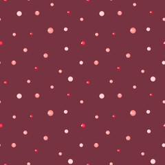 Vector pattern with small pink bubbles on a darl pink background. Bubbles, circles, speckles. Pattern for fabrics, pajamas, dresses, posters.