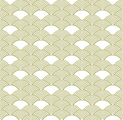 Seamless Geometric Pattern. Japanese Waves. Radial Lines.
