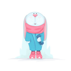 Cute bunny in a coat