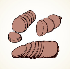 Sausage. Vector drawing
