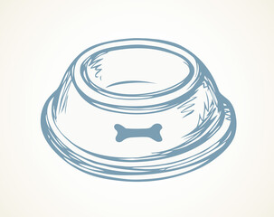 Bowl for pets. Vector drawing