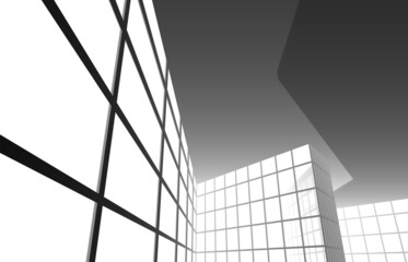 Abstract architecture 3d illustration digital drawing