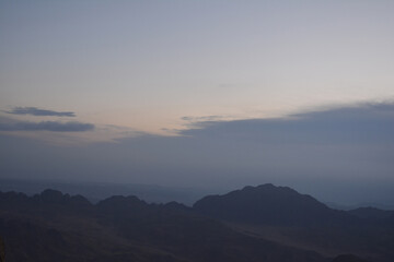 Egypt. View from Mount Sinai in the morning at sunrise.