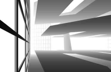 Fototapeta premium Abstract architecture 3d illustration digital drawing
