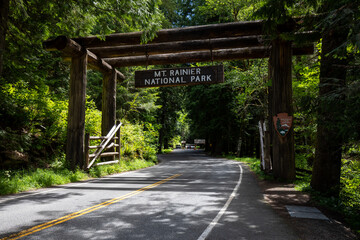 Nisqually entrance of Mount Rainier National Park in Washington State during Summer.