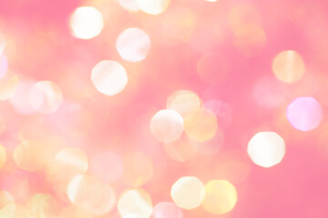 Beautiful natural bokeh of the colorful lights. Abstract Christmas New Year backdrop for text or advertising. Template for banner or party invitation