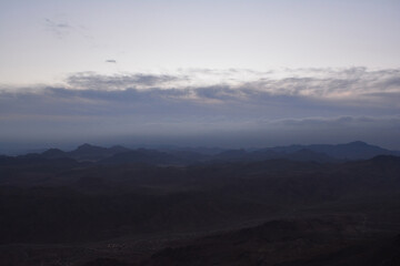 Egypt. View from Mount Sinai in the morning at sunrise.