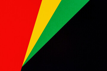 Abstract geometric black, red, yellow, green color background. Black History Month color background with copy space for text
