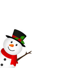 Christmas snowman on a white background. 