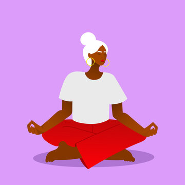 woman meditating in yoga position
