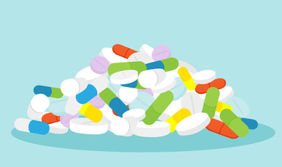 Pile of colourful pills
