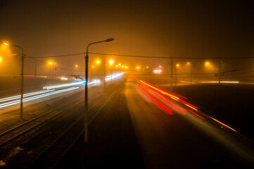 night traffic in the city