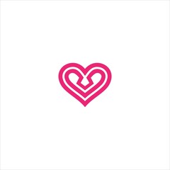 heart logo vector template line