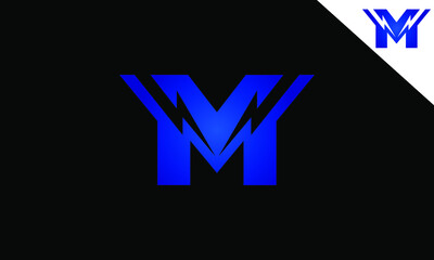 Letter MV or VM Lightning Logo Design Vector