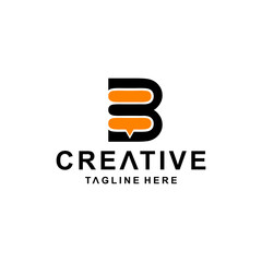 Bee combination with Letter B . Abstract, emblem, design concept, logo, logotype, element, template.