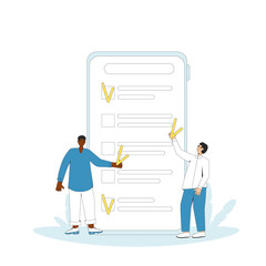 Survey on phone. Online test.