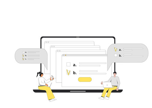 Online test. Students.