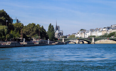 A boat ride on the river Seine and enjoying the beauty of Paris - France 